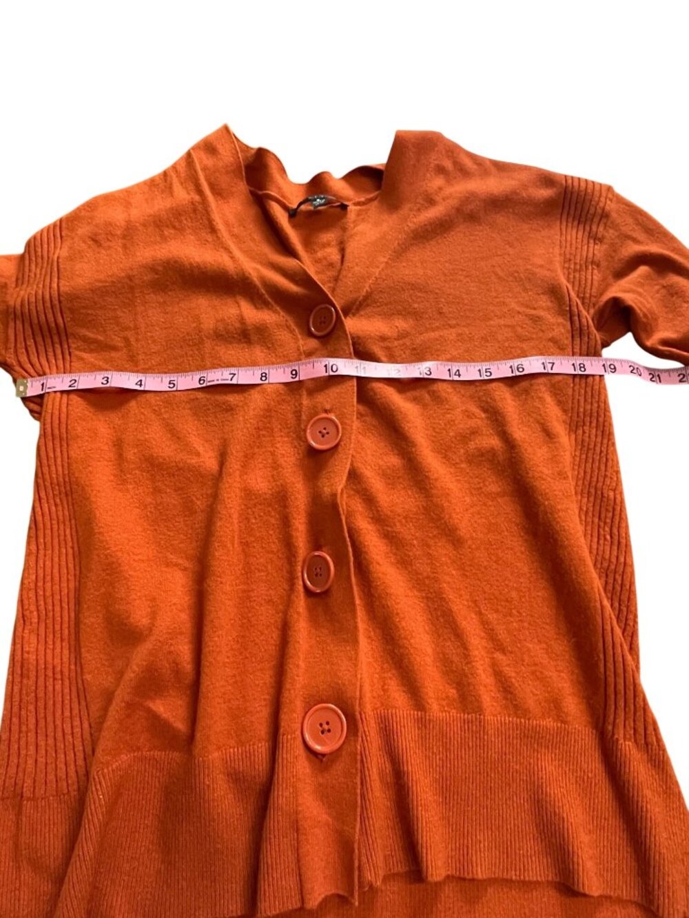 Burnt Orange Button Front Cardigan Cottagecore Cozy Sweater Womens Small Cyrus - Picture 8 of 9